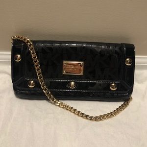 Michael Kors Black Patent Leather Clutch